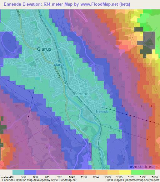 Ennenda,Switzerland Elevation Map