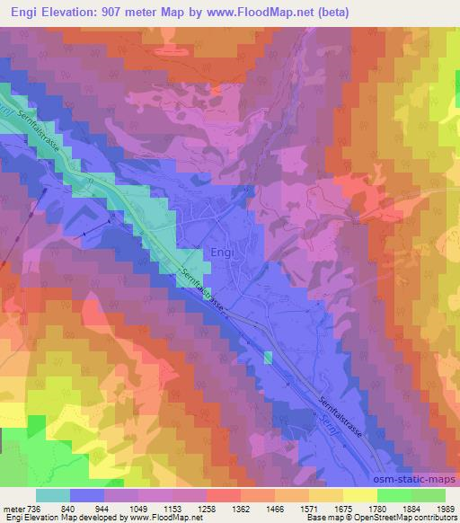 Engi,Switzerland Elevation Map