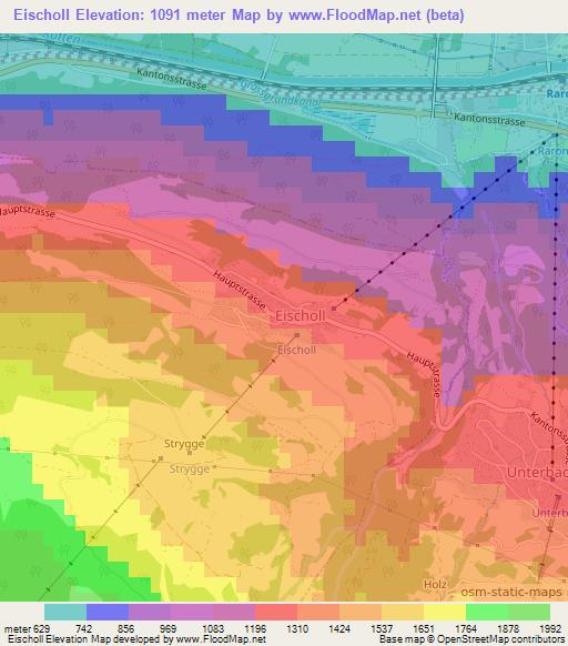 Eischoll,Switzerland Elevation Map