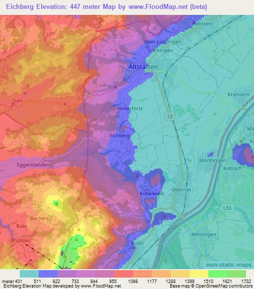 Eichberg,Switzerland Elevation Map