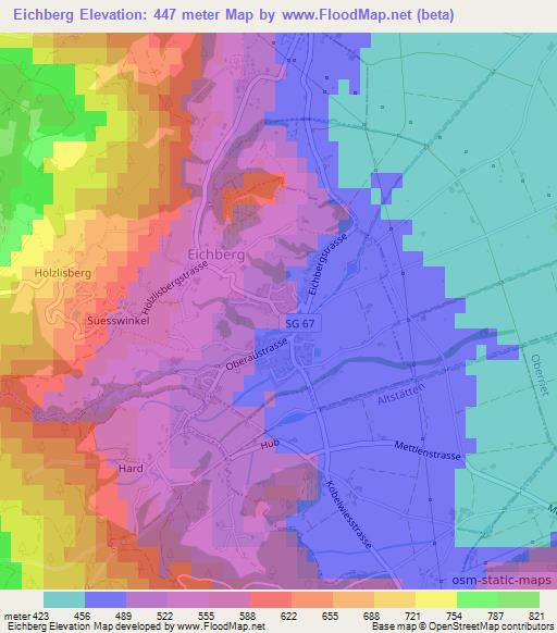 Eichberg,Switzerland Elevation Map