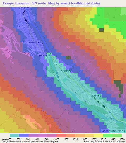 Dongio,Switzerland Elevation Map