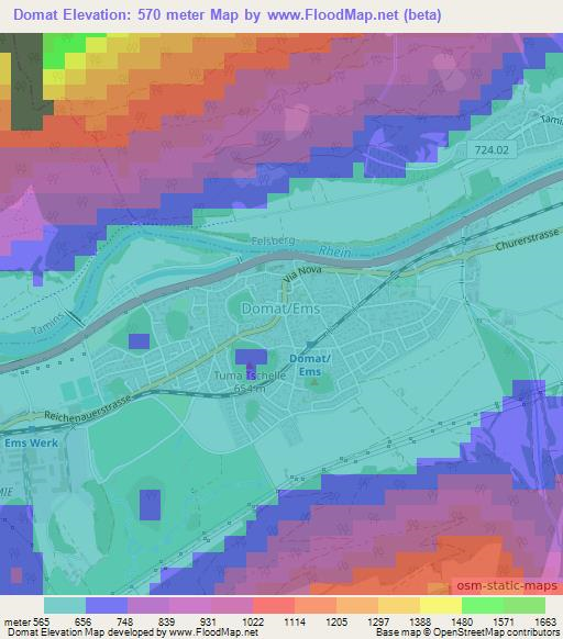 Domat,Switzerland Elevation Map