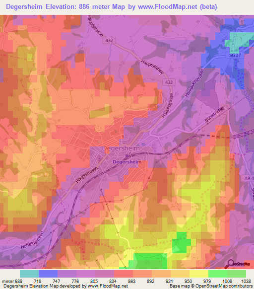 Degersheim,Switzerland Elevation Map