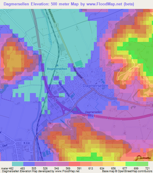 Dagmersellen,Switzerland Elevation Map