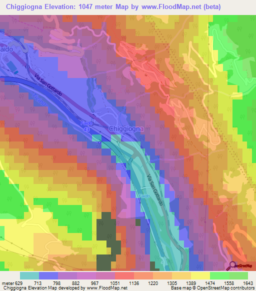 Chiggiogna,Switzerland Elevation Map