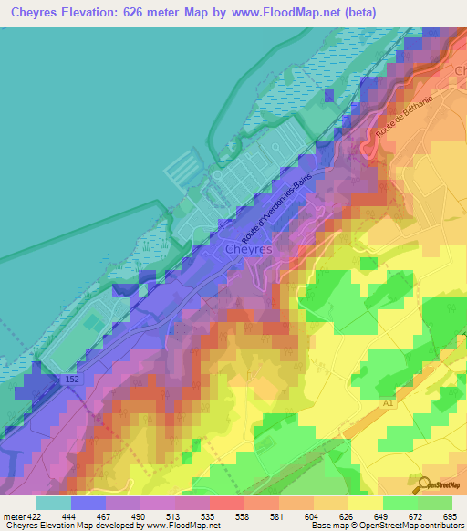 Cheyres,Switzerland Elevation Map