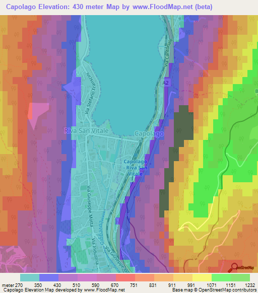 Capolago,Switzerland Elevation Map