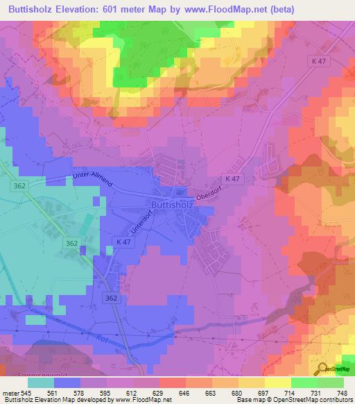 Buttisholz,Switzerland Elevation Map