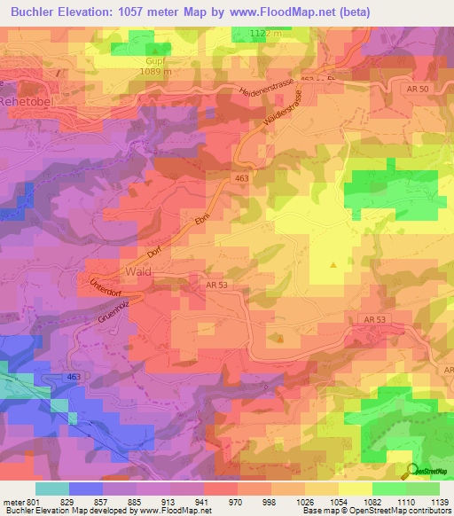 Buchler,Switzerland Elevation Map