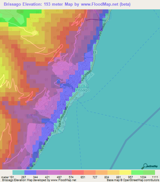 Brissago,Switzerland Elevation Map