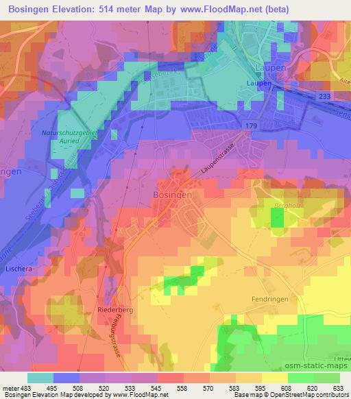 Bosingen,Switzerland Elevation Map