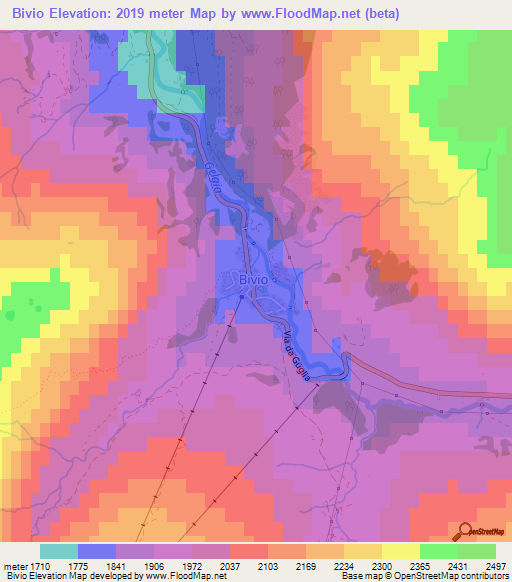 Bivio,Switzerland Elevation Map