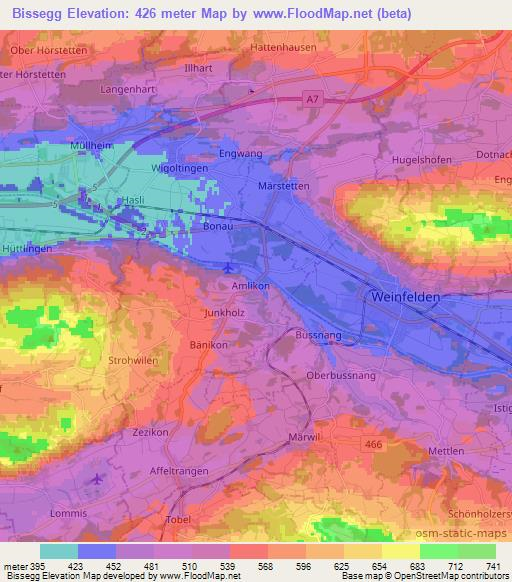 Bissegg,Switzerland Elevation Map