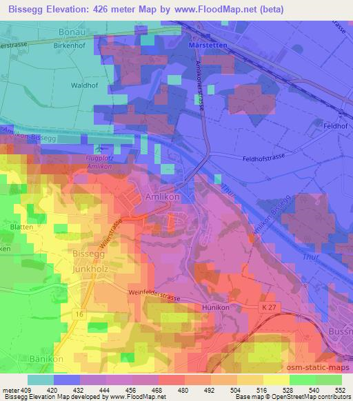 Bissegg,Switzerland Elevation Map