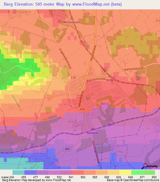 Berg,Switzerland Elevation Map