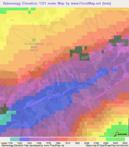 Balmenegg,Switzerland Elevation Map