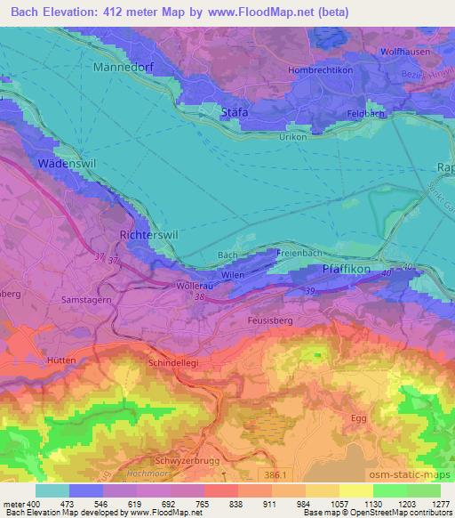 Bach,Switzerland Elevation Map