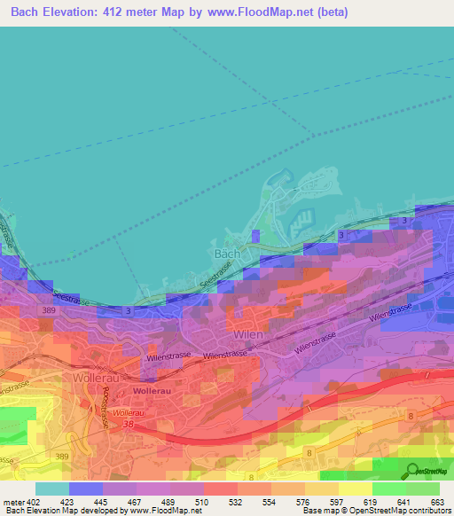 Bach,Switzerland Elevation Map