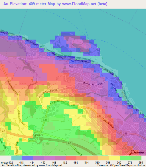 Au,Switzerland Elevation Map