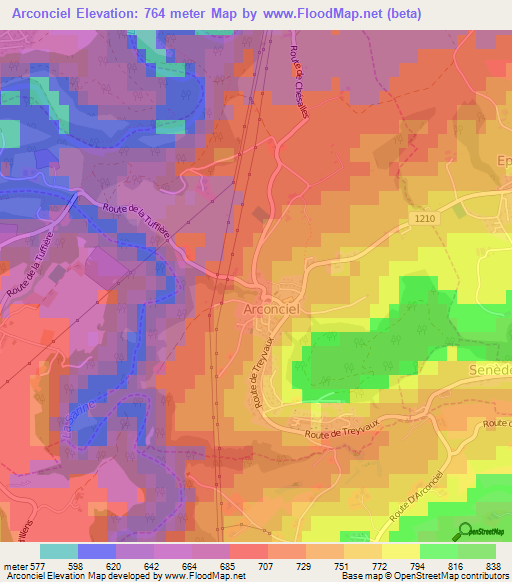 Arconciel,Switzerland Elevation Map