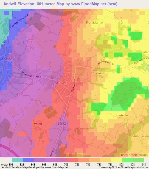 Andwil,Switzerland Elevation Map