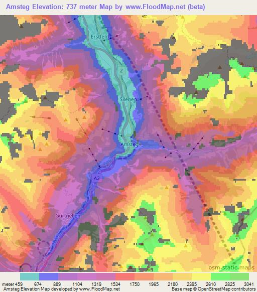 Amsteg,Switzerland Elevation Map