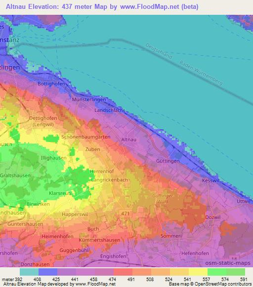 Altnau,Switzerland Elevation Map