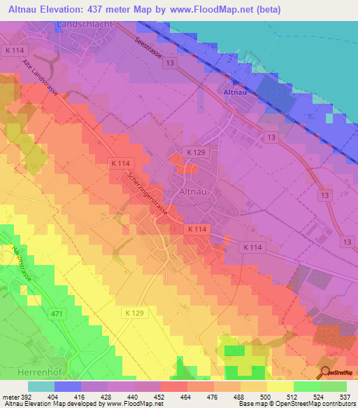 Altnau,Switzerland Elevation Map