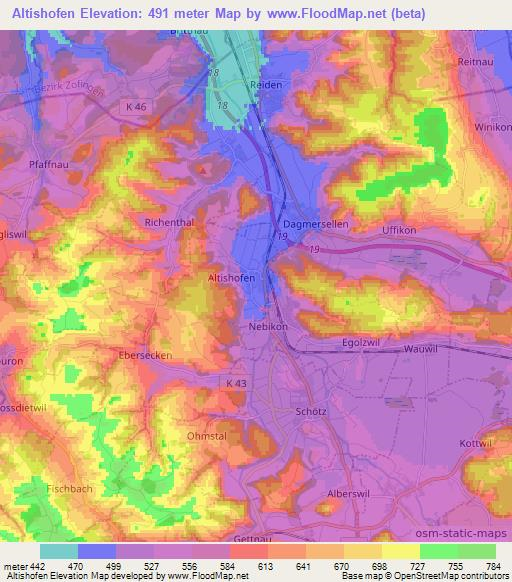 Altishofen,Switzerland Elevation Map