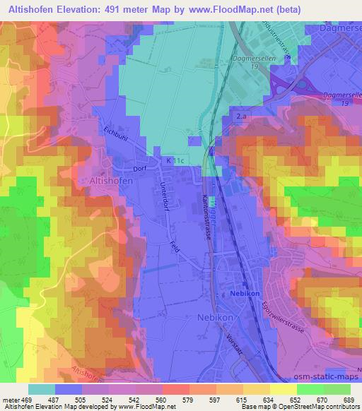 Altishofen,Switzerland Elevation Map