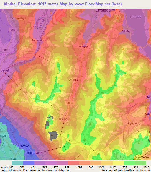 Alpthal,Switzerland Elevation Map