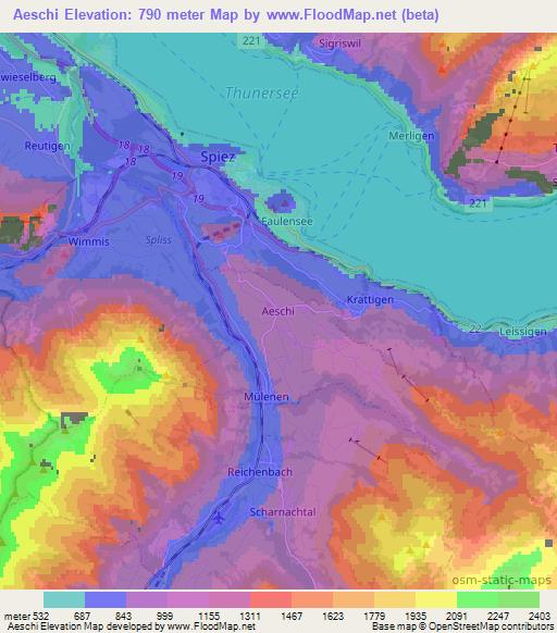 Aeschi,Switzerland Elevation Map