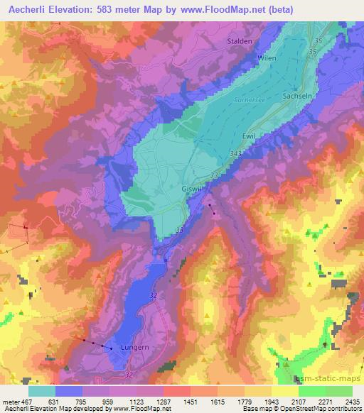 Aecherli,Switzerland Elevation Map