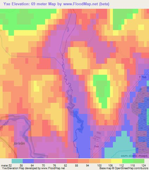 Yxe,Sweden Elevation Map