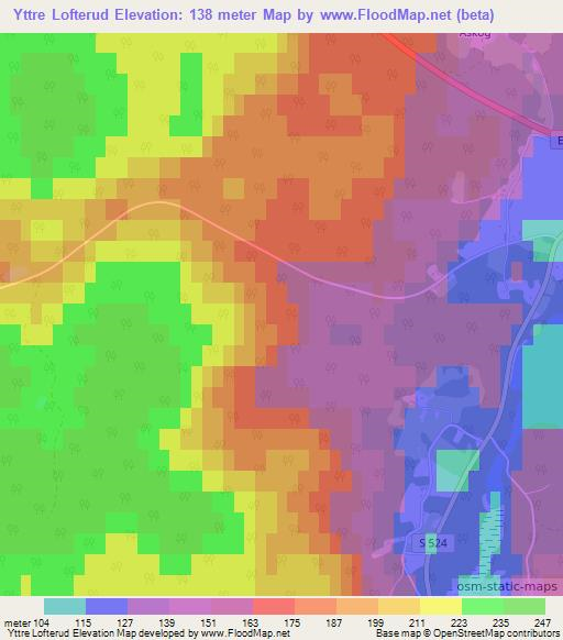 Yttre Lofterud,Sweden Elevation Map