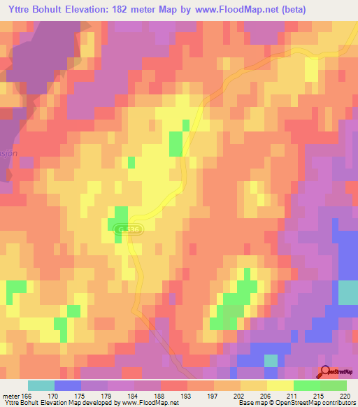 Yttre Bohult,Sweden Elevation Map