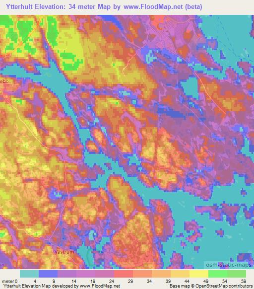 Ytterhult,Sweden Elevation Map