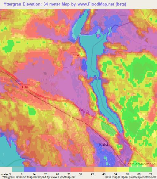 Yttergran,Sweden Elevation Map