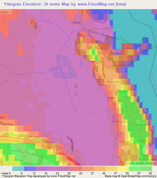 Yttergran,Sweden Elevation Map