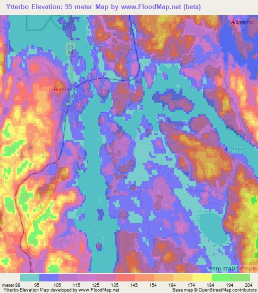 Ytterbo,Sweden Elevation Map