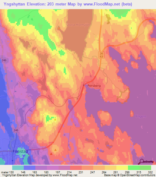 Yngshyttan,Sweden Elevation Map