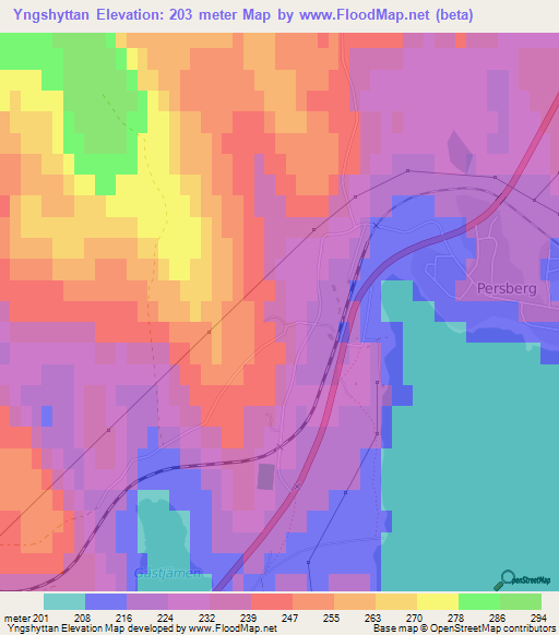 Yngshyttan,Sweden Elevation Map