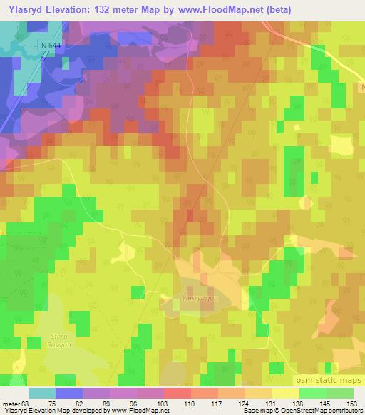 Ylasryd,Sweden Elevation Map