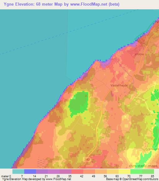 Ygne,Sweden Elevation Map