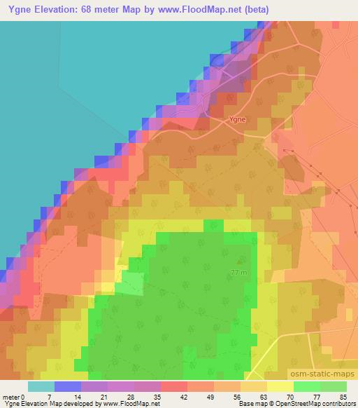 Ygne,Sweden Elevation Map