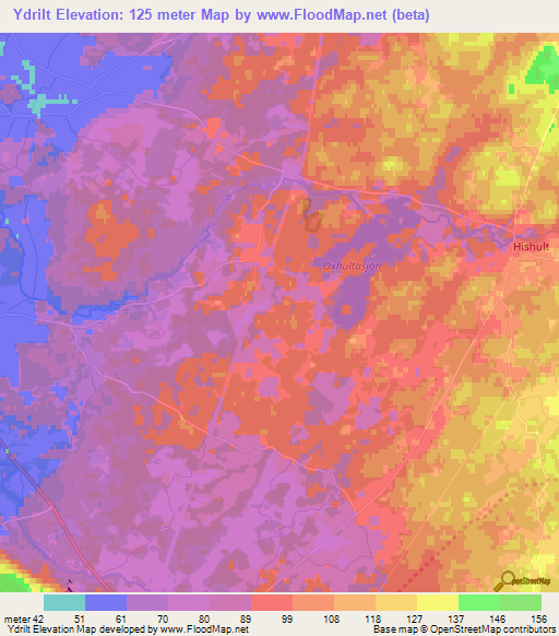 Ydrilt,Sweden Elevation Map