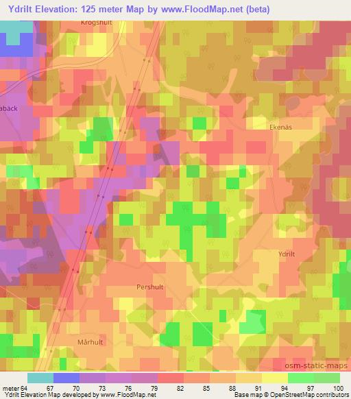 Ydrilt,Sweden Elevation Map