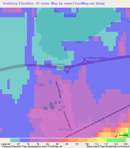 Vretstorp,Sweden Elevation Map