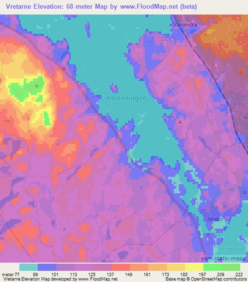 Vretarne,Sweden Elevation Map